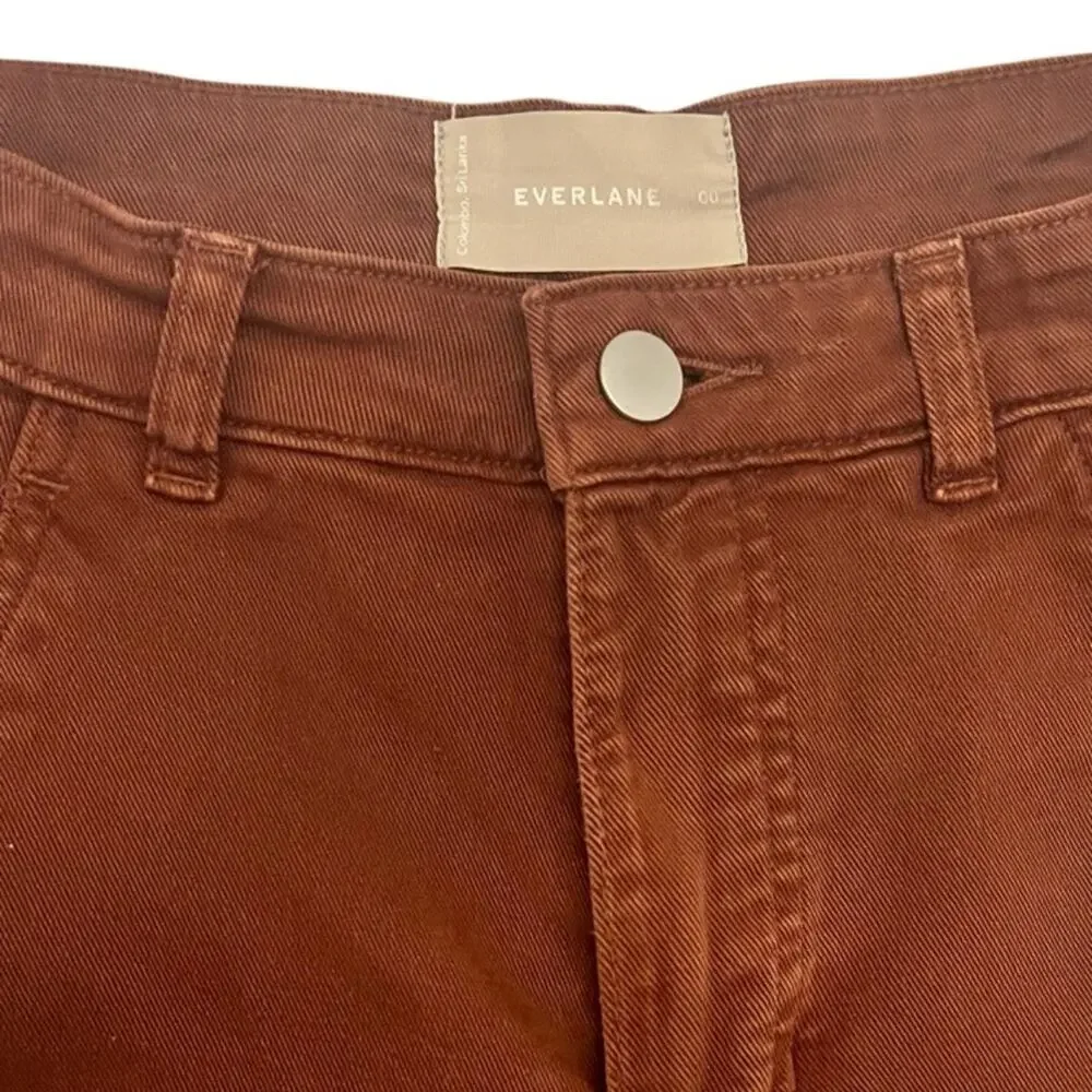 EVERLANE THE UTILITY BARREL PANT BROWN ORGANIC COTTON SIZE 00 - Picture 8 of 12